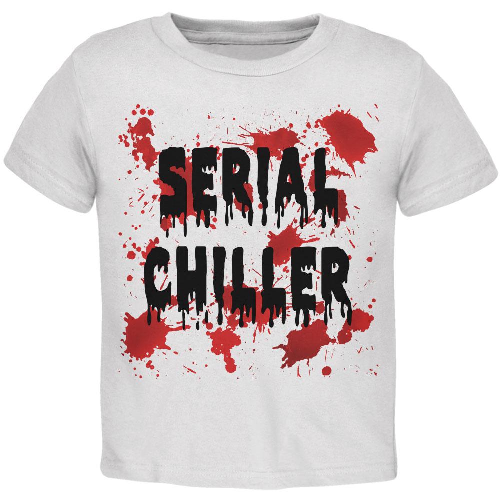 Halloween Serial Chiller Blood Splatter Toddler T Shirt Toddler T-Shirts Old Glory 2T White