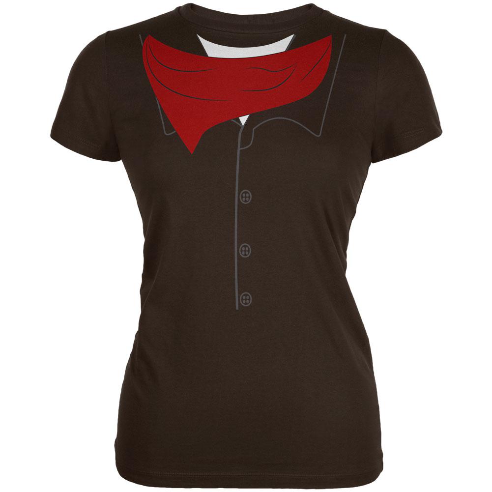 Halloween Cowboy Gunslinger Costume Juniors Soft T Shirt Juniors T-Shirts Old Glory 2XL Brown