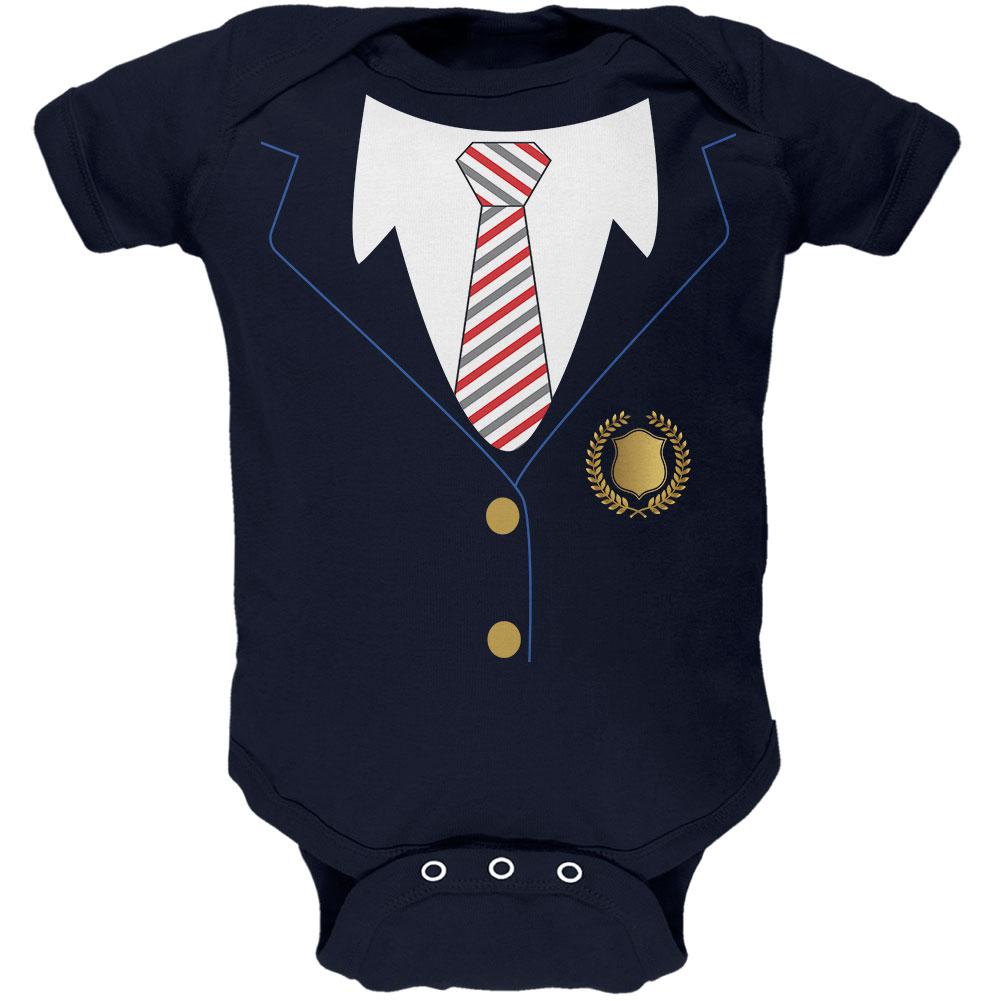 Halloween American School Girl Costume Soft Baby One Piece Baby One Piece Old Glory 0-3M Navy