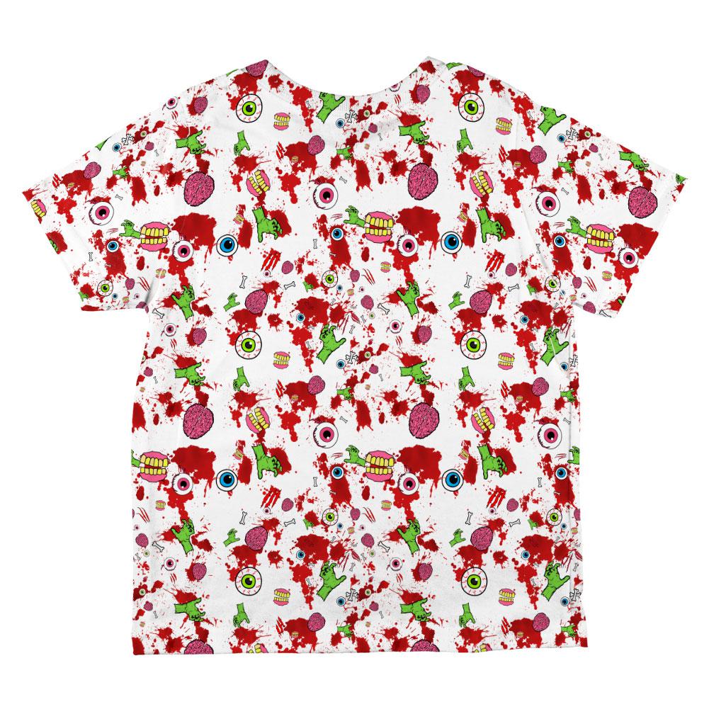 Halloween Zombie Elements Pattern All Over Youth T Shirt Youth T-Shirts Old Glory