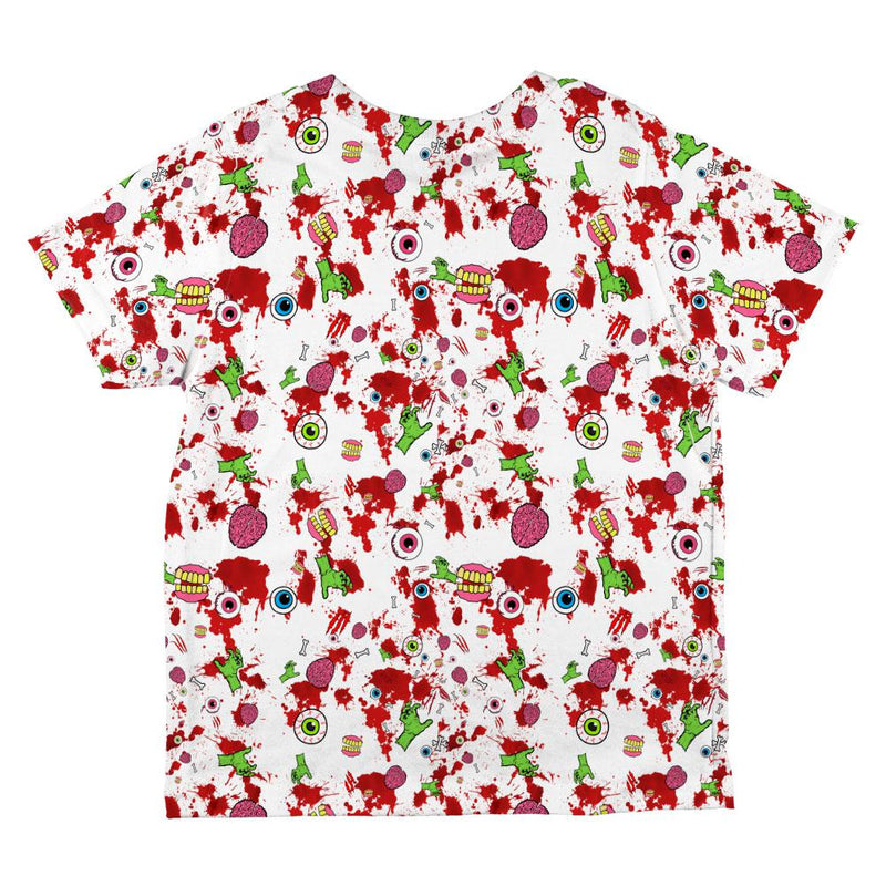 Halloween Zombie Elements Pattern All Over Youth T Shirt Youth T-Shirts Old Glory