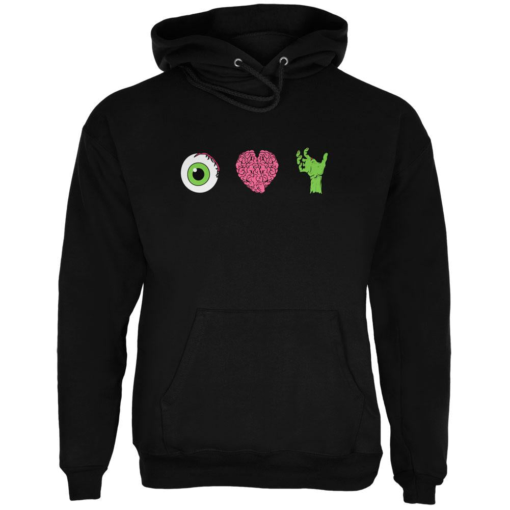 Halloween Eye Heart Zombies Mens Hoodie Men's Hoodies Old Glory 2XL Black