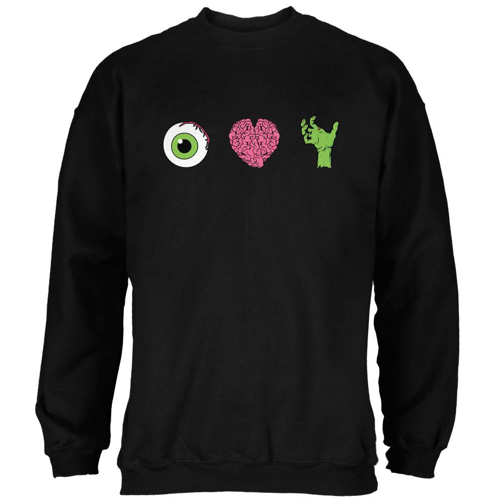 Halloween Eye Heart Zombies Mens Sweatshirt Men's Sweatshirts Old Glory 2XL Black
