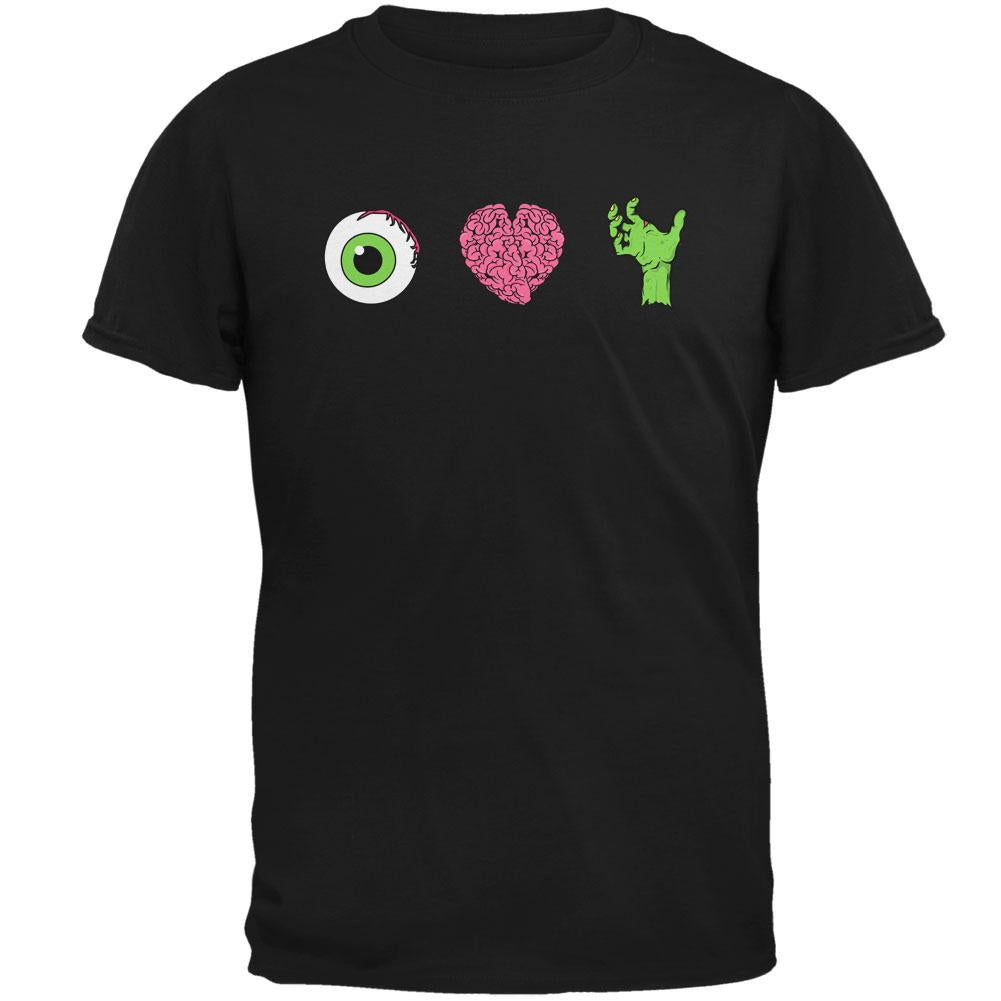 Halloween Eye Heart Zombies Mens T Shirt Men's T-Shirts Old Glory 2XL Black