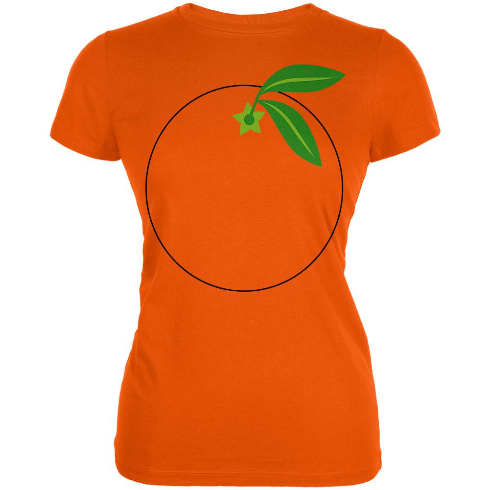 Halloween Fruit Orange Costume Juniors Soft T Shirt Juniors T-Shirts Old Glory 2XL Orange