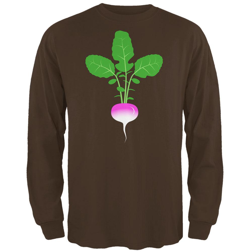 Halloween Vegetable Turnip Costume Mens Long Sleeve T Shirt Men's Long Sleeves Old Glory 2XL Brown