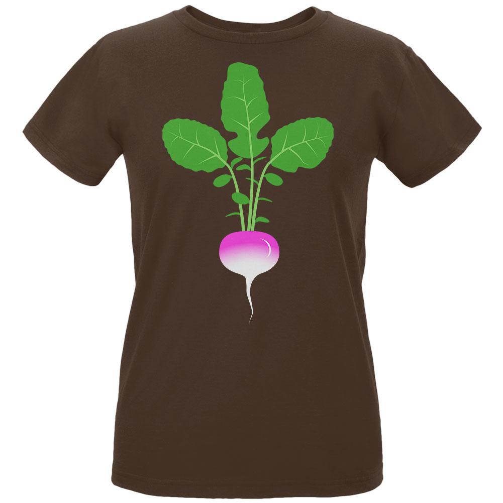 Halloween Vegetable Turnip Costume Womens Organic T Shirt Women's T-Shirts Old Glory LG Chocolate