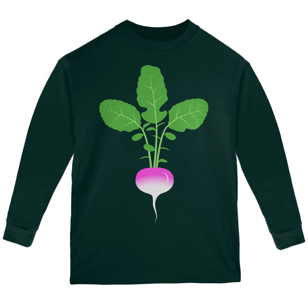 Halloween Vegetable Turnip Costume Youth Long Sleeve T Shirt Youth Long Sleeves Old Glory LG Forest Green