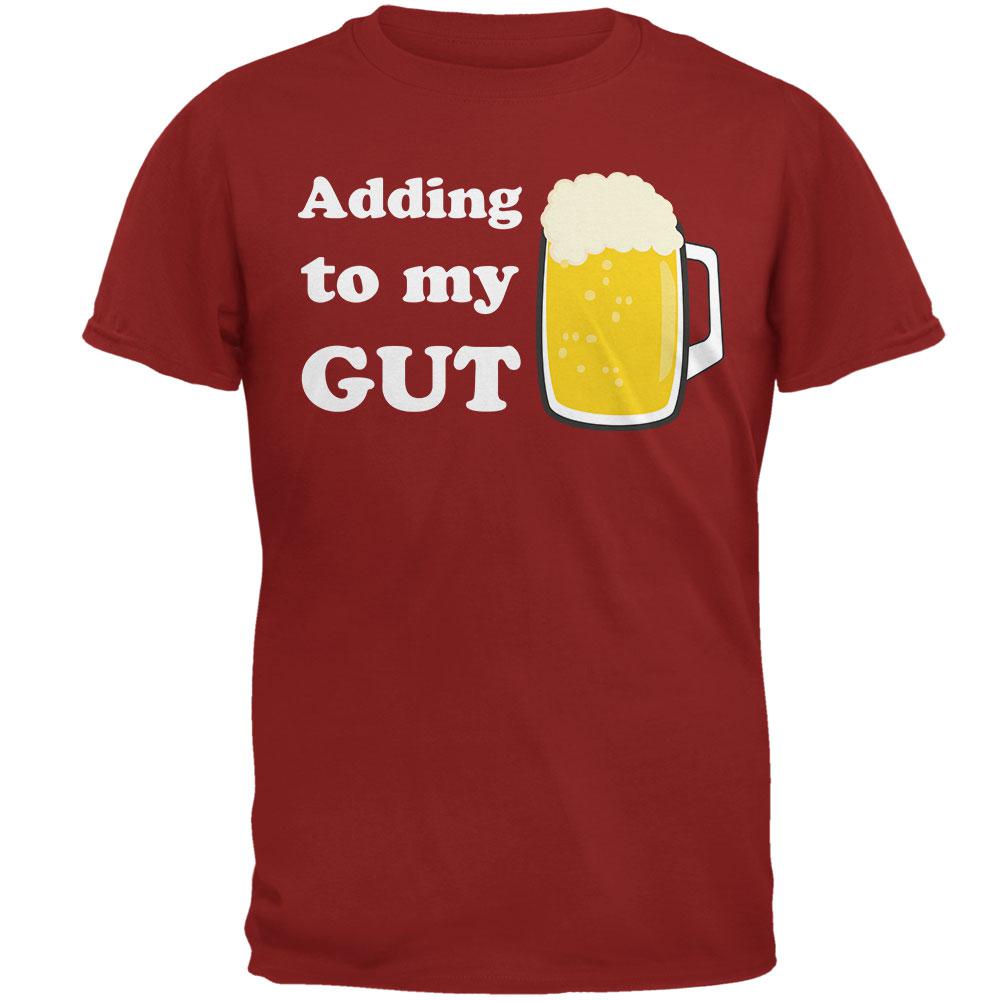 St. Patrick's Day Adding To My Gut Beer Mens T Shirt Men's T-Shirts Old Glory 2XL Cardinal Red