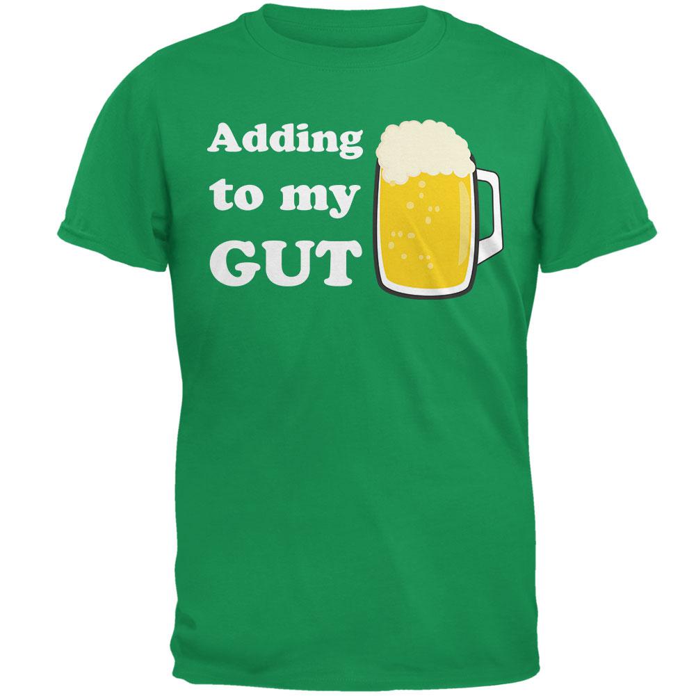 St. Patrick's Day Adding To My Gut Beer Mens T Shirt Men's T-Shirts Old Glory 2XL Irish Green
