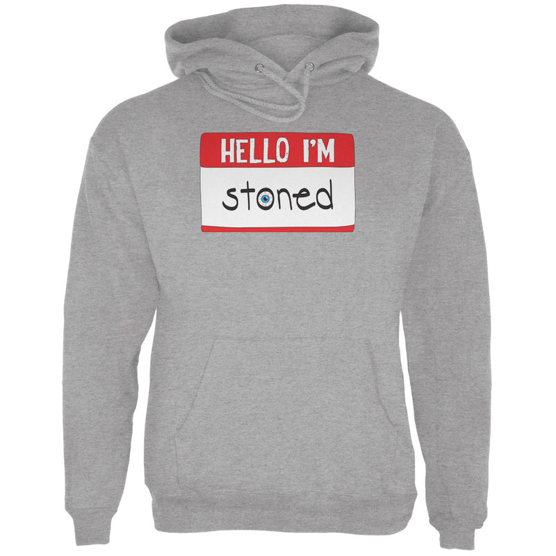 Halloween Hello I'm Stoned Mens Hoodie Men's Hoodies Old Glory 2XL Sport Grey