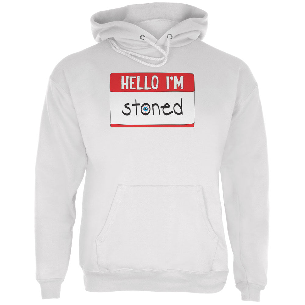 Halloween Hello I'm Stoned Mens Hoodie Men's Hoodies Old Glory LG White