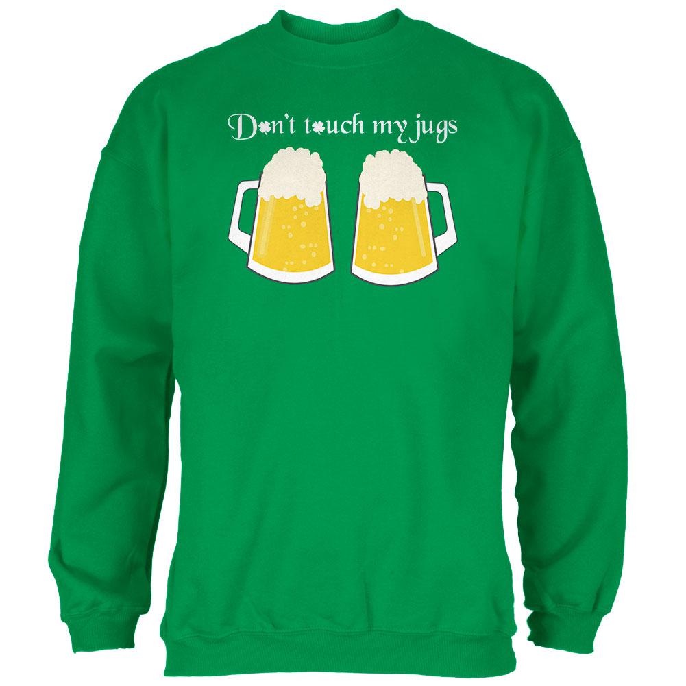 St. Patrick's Day Don't Touch My Beer Jugs Mens Sweatshirt Men's Sweatshirts Old Glory 2XL Irish Green