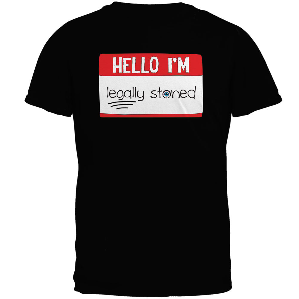Halloween Hello I'm Legally Stoned Legalize Marijuana Mens T Shirt Men's T-Shirts Old Glory 2XL Black
