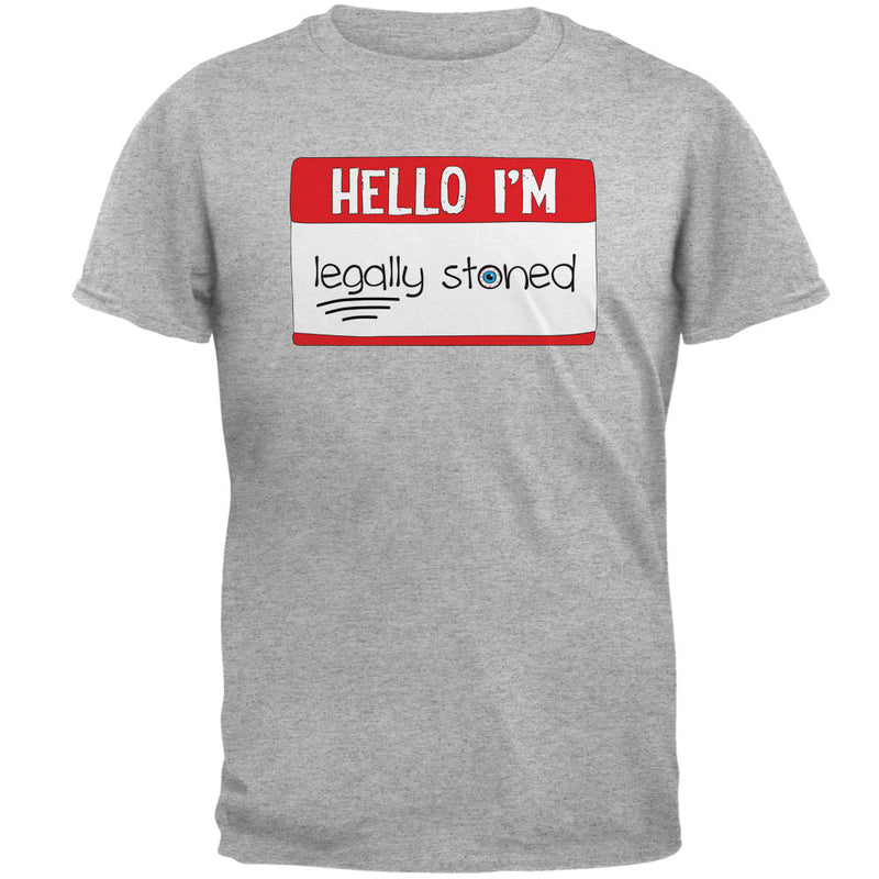 Halloween Hello I'm Legally Stoned Legalize Marijuana Mens T Shirt Men's T-Shirts Old Glory 2XL Heather