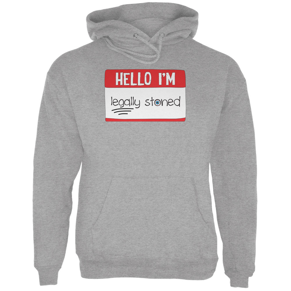 Halloween Hello I'm Legally Stoned Legalize Marijuana Mens Hoodie Men's Hoodies Old Glory 2XL Sport Grey
