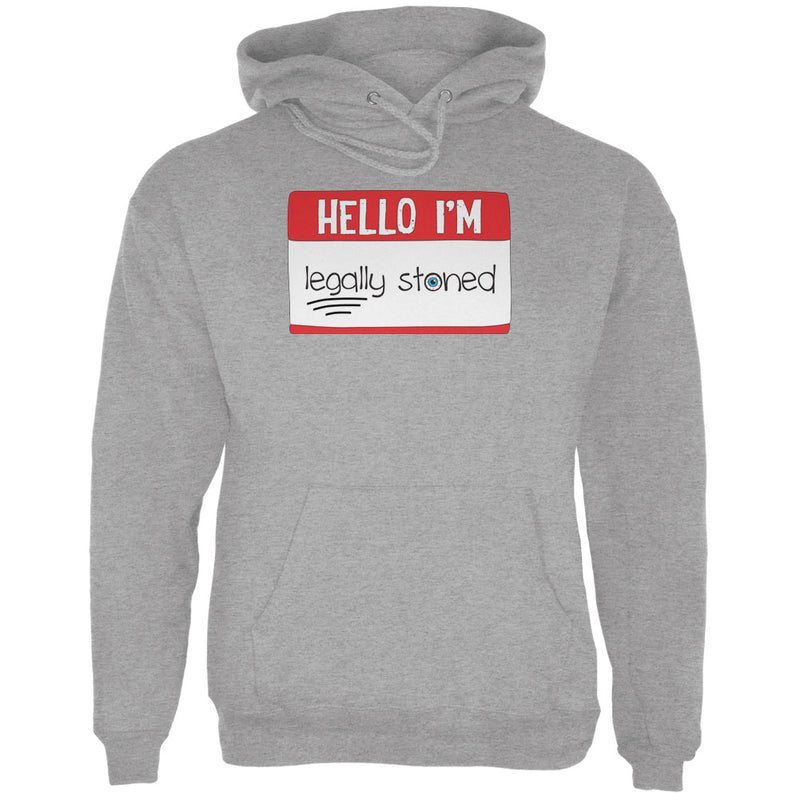 Halloween Hello I'm Legally Stoned Legalize Marijuana Mens Hoodie Men's Hoodies Old Glory 2XL Sport Grey