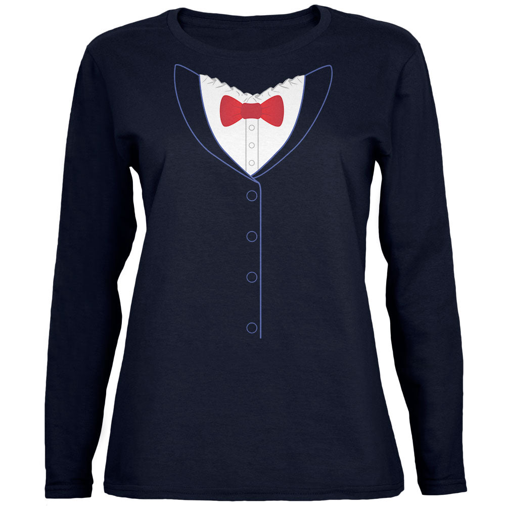 Halloween English British Nanny Costume Womens Long Sleeve T Shirt Women's Long Sleeves Old Glory 2XL Navy