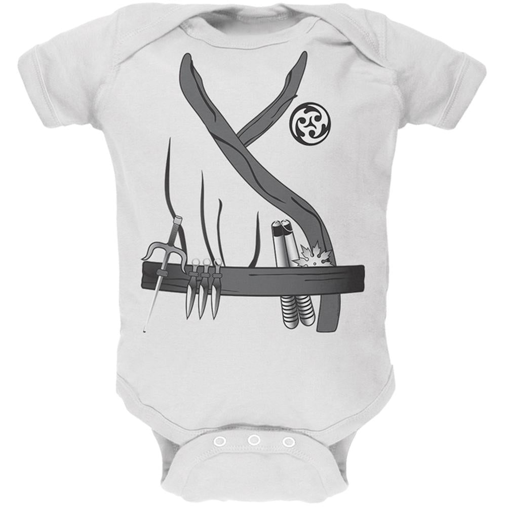 Halloween Ninja Assassin Costume Soft Baby One Piece Baby One Piece Old Glory 12MO White