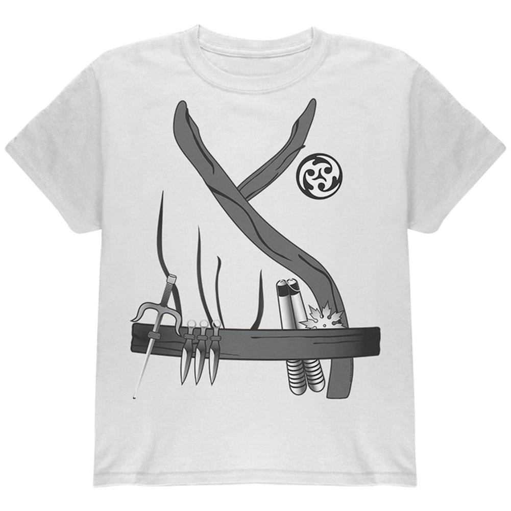 Halloween Ninja Assassin Costume Youth T Shirt Youth T-Shirts Old Glory LG White