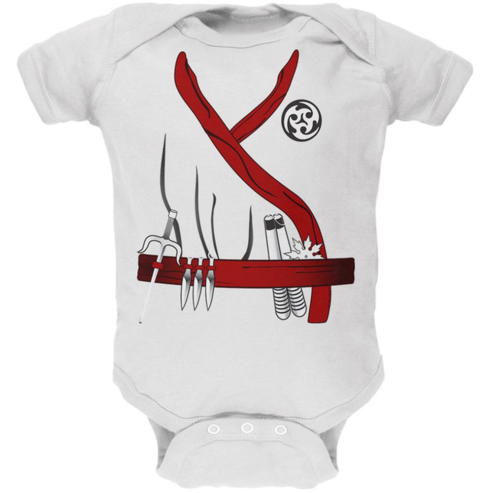 Halloween Red Clan Ninja Assassin Costume Soft Baby One Piece Baby One Piece Old Glory 12MO White