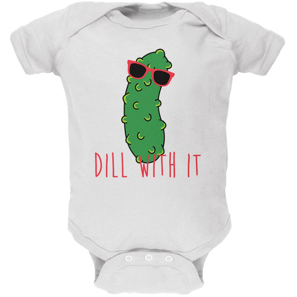 Vegetable Pickle Dill Deal With It Soft Baby One Piece Baby One Piece Old Glory 0-3M White