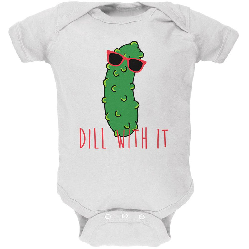 Vegetable Pickle Dill Deal With It Soft Baby One Piece Baby One Piece Old Glory 0-3M White