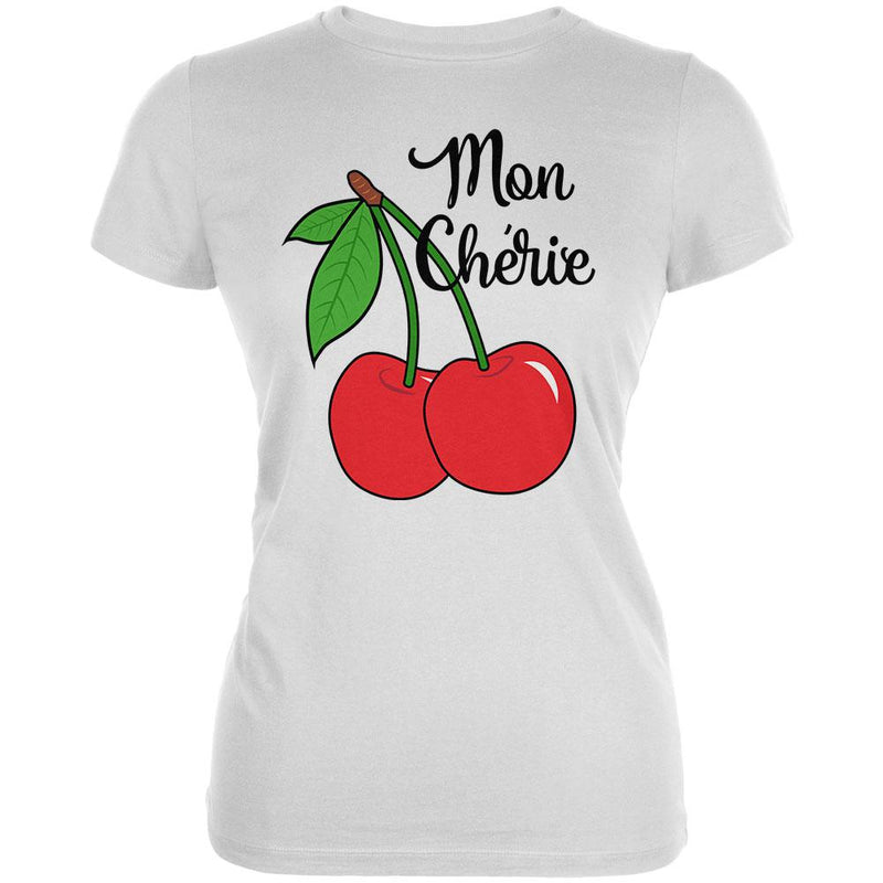 Fruit Cherry Mon Cheri My Darling Juniors Soft T Shirt Juniors T-Shirts Old Glory 2XL White