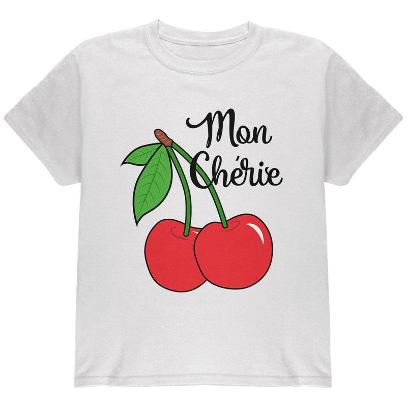 Fruit Cherry Mon Cheri My Darling Youth T Shirt Youth T-Shirts Old Glory LG White