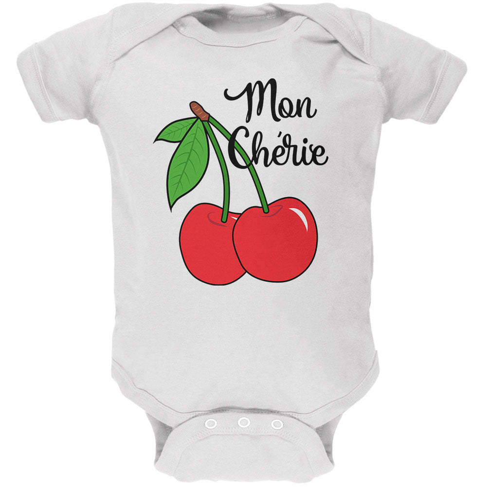 Fruit Cherry Mon Cheri My Darling Soft Baby One Piece Baby One Piece Old Glory 0-3M White