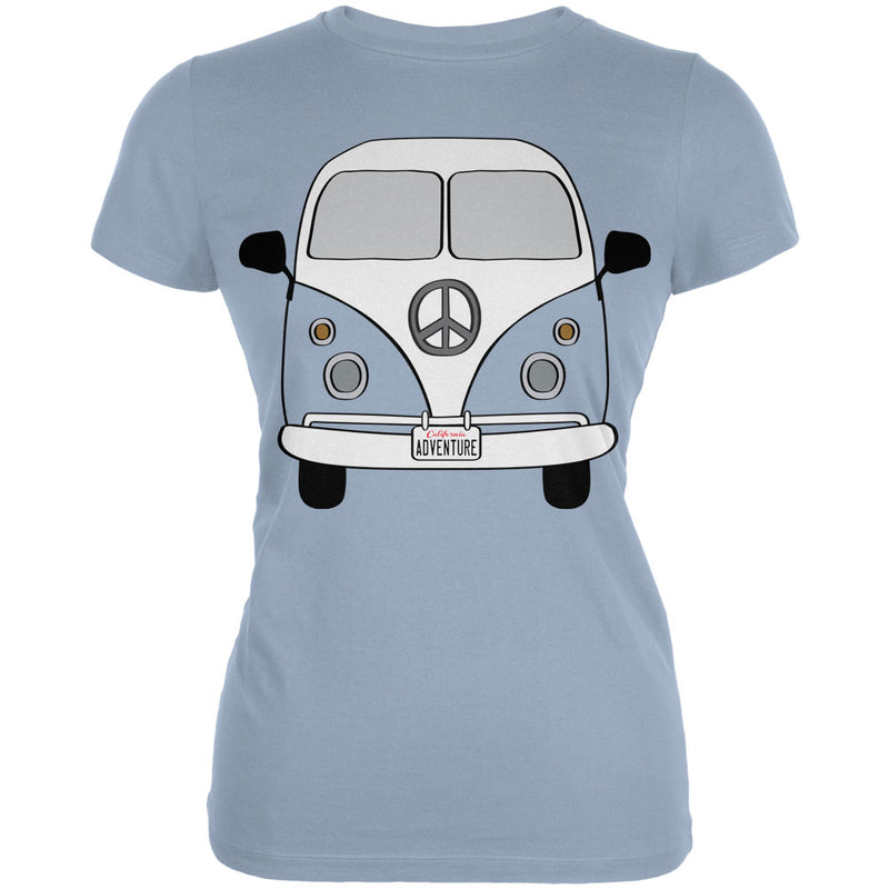 Halloween Travel Bus Costume Camper Adventure Juniors Soft T Shirt Juniors T-Shirts Old Glory 2XL Light Blue