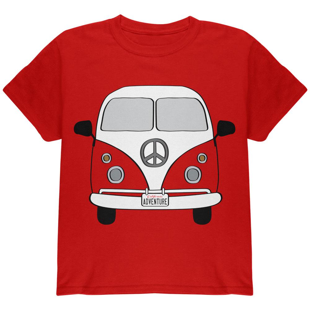 Halloween Travel Bus Costume Camper Adventure Youth T Shirt Youth T-Shirts Old Glory LG Red
