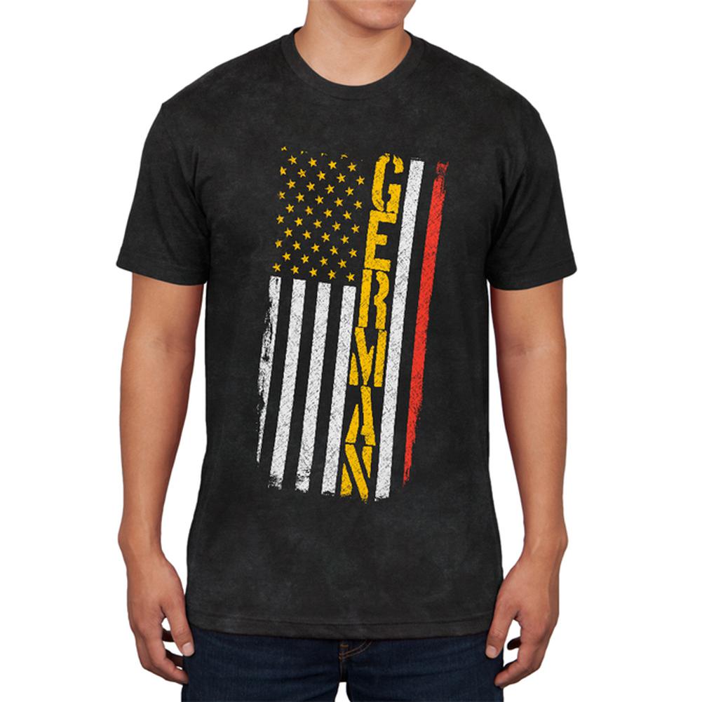 Oktoberfest German American Distressed Flag Mens Soft T Shirt Men's T-Shirts Old Glory 2XL Charcoal Black Triblend