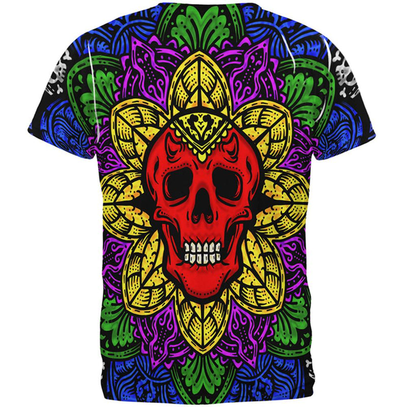 Halloween Demon Skull Mandala All Over Mens T Shirt Men's T-Shirts Old Glory