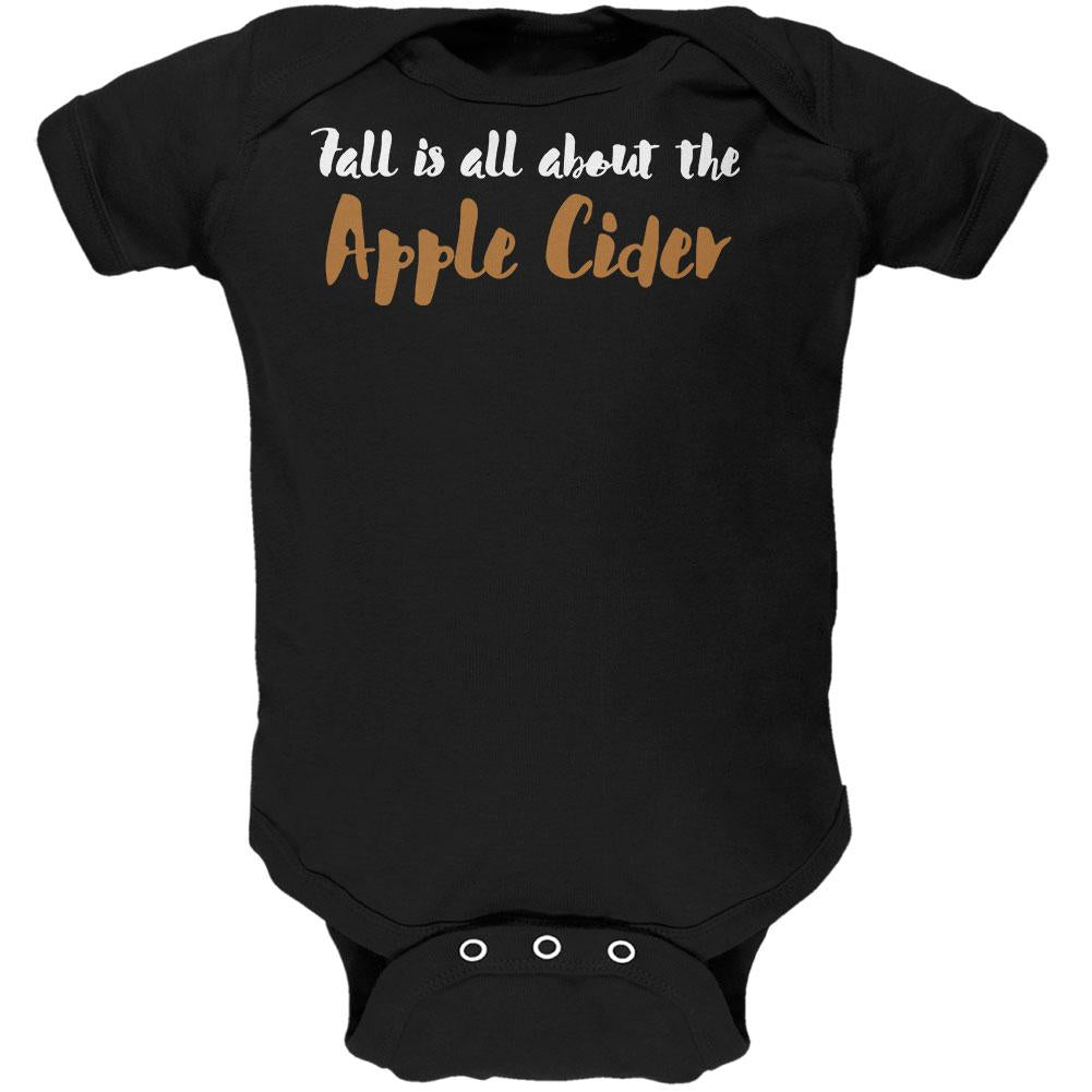 Fall is About Apple Cider Soft Baby One Piece Baby One Piece Old Glory 0-3M Black
