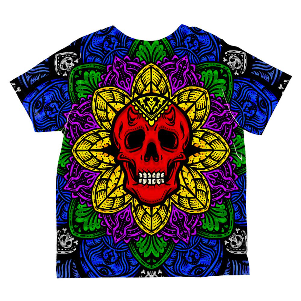 Halloween Demon Skull Mandala All Over Toddler T Shirt Toddler T-Shirts Old Glory
