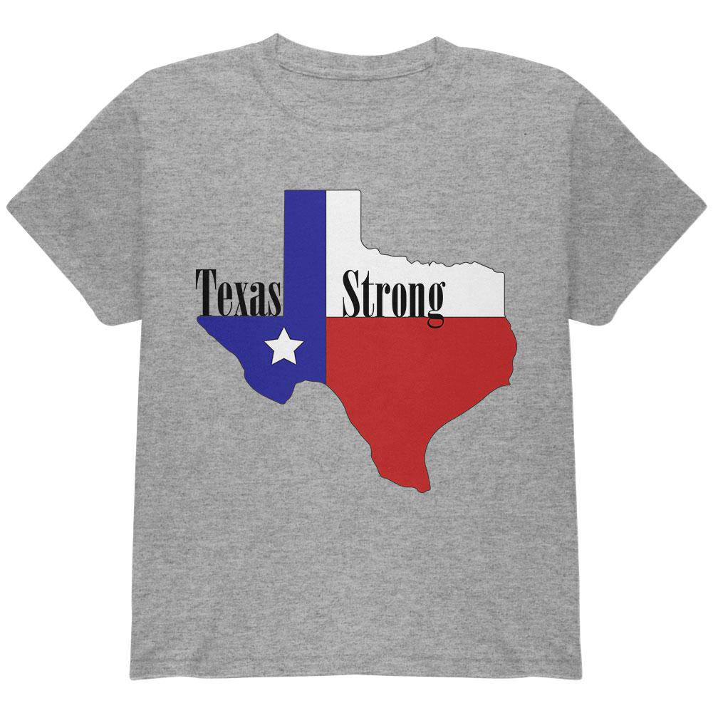 Texas Strong Hurricane Harvey Youth T Shirt Youth T-Shirts Old Glory LG Heather