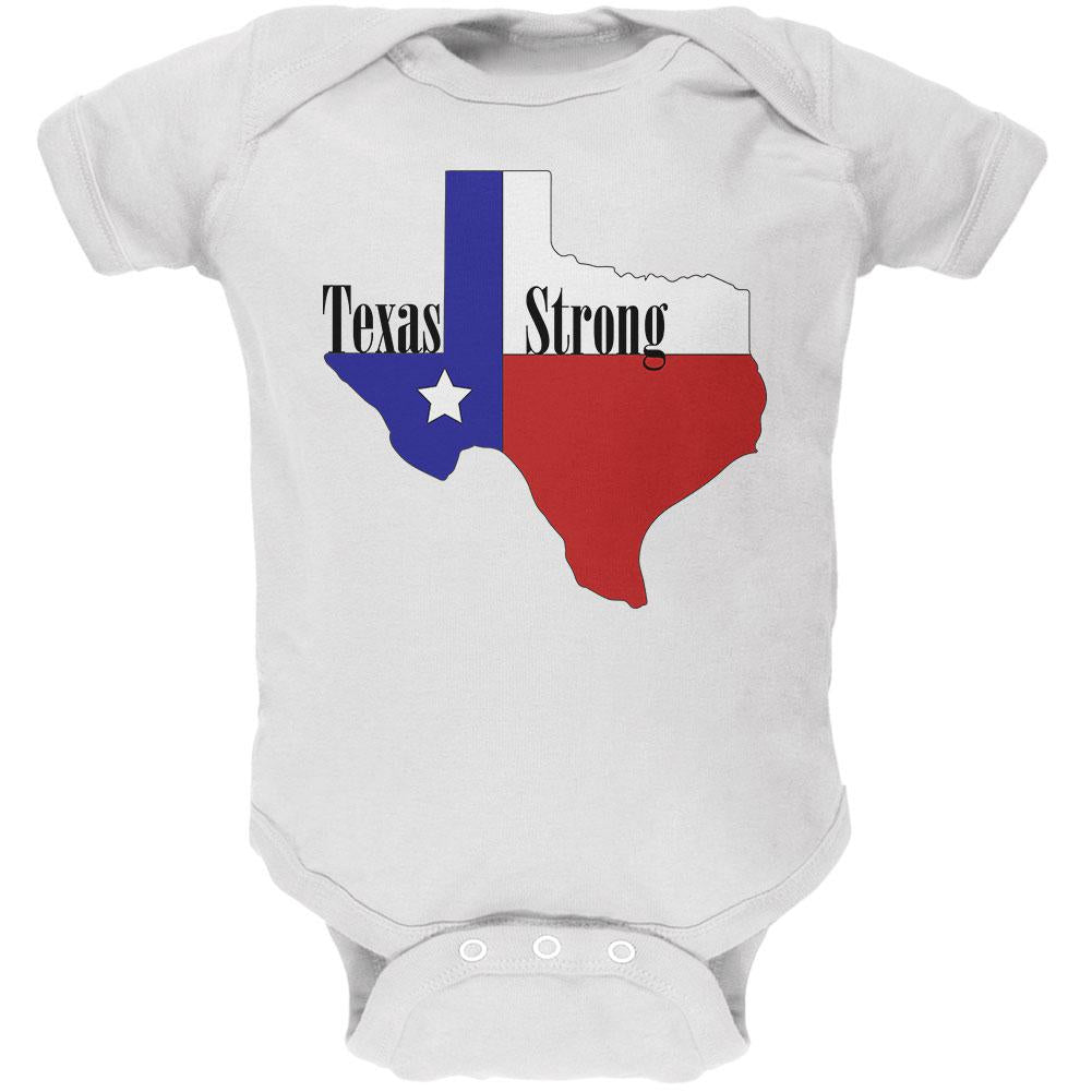 Texas Strong Hurricane Harvey Soft Baby One Piece Baby One Piece Old Glory 0-3M White