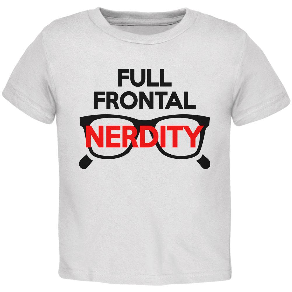 Halloween Nerd Costume Full Frontal Nudity Nerdity Pun Toddler T Shirt Toddler T-Shirts Old Glory 2T White