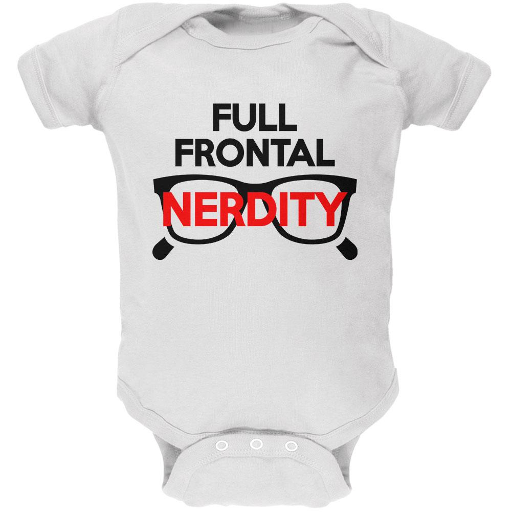 Halloween Nerd Costume Full Frontal Nudity Nerdity Pun Soft Baby One Piece Baby One Piece Old Glory 0-3M White