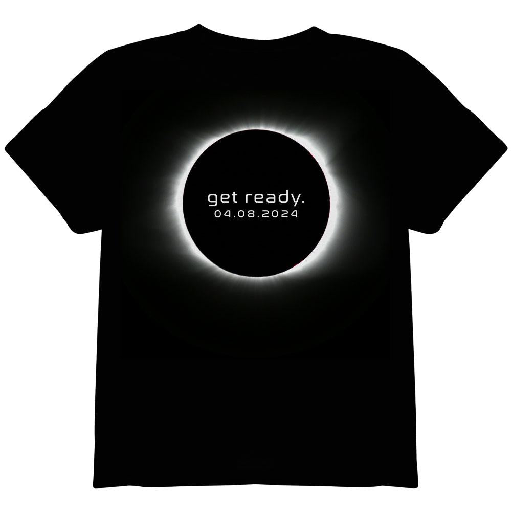 Get Ready Next Total Solar Eclipse Youth T Shirt Youth T-Shirts Old Glory LG Black