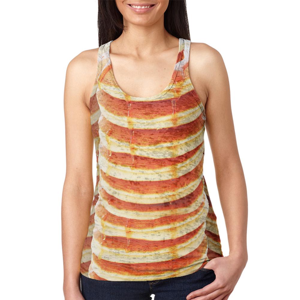 Halloween Pancakes and Syrup Breakfast Costume Juniors Burnout Racerback Tank Top Juniors Tank Tops Old Glory 2XL Multi