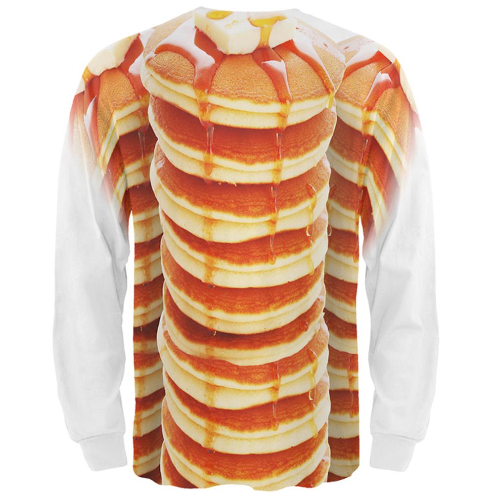 Halloween Pancakes and Syrup Breakfast Costume All Over Mens Long Sleeve T Shirt Men's Long Sleeves Old Glory