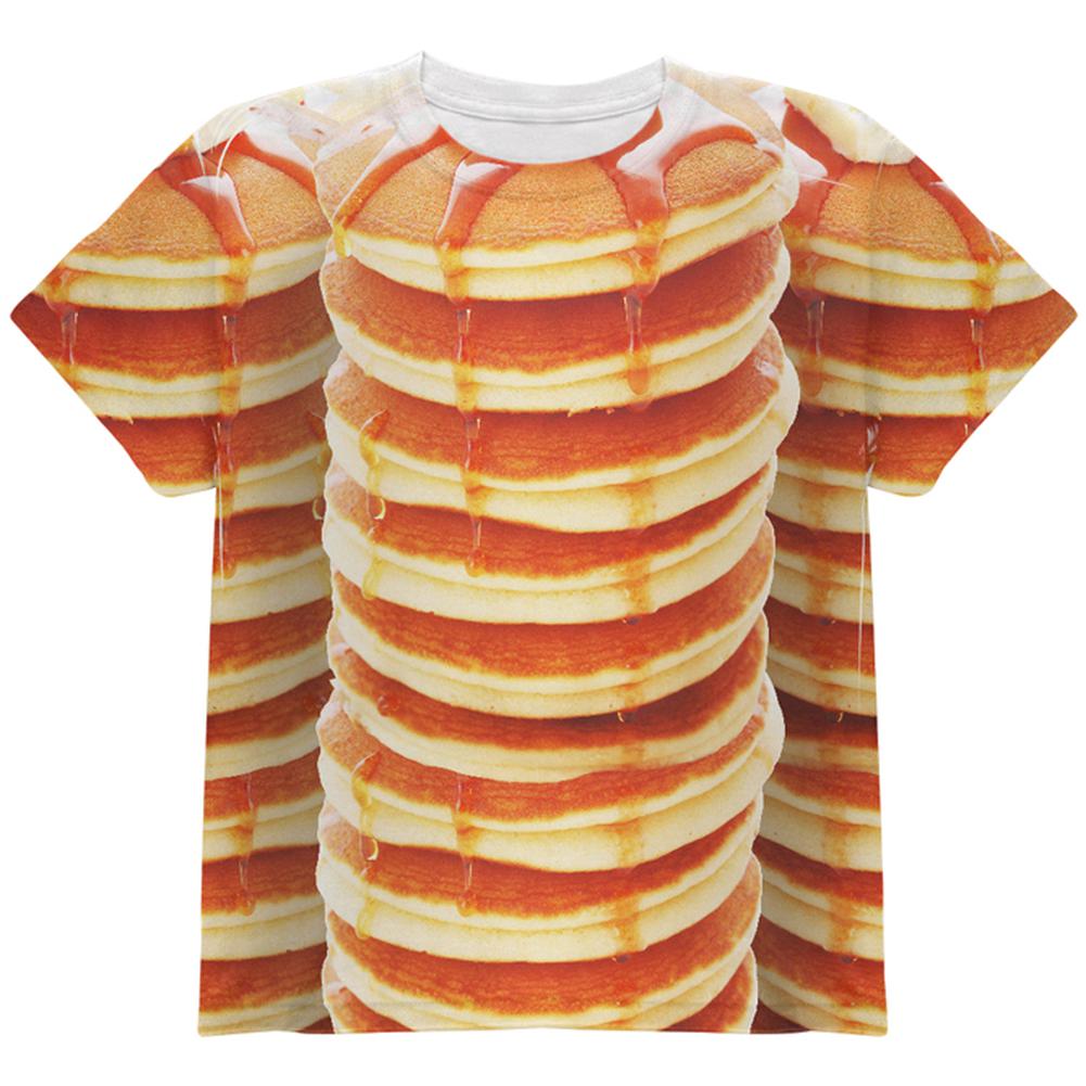 Halloween Pancakes and Syrup Breakfast Costume All Over Youth T Shirt Youth T-Shirts Old Glory LG Multi