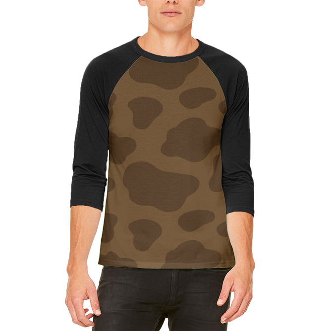 Halloween Brown Chocolate Milk Cow Costume Mens Raglan T Shirt Men's T-Shirts Old Glory LG White-Black
