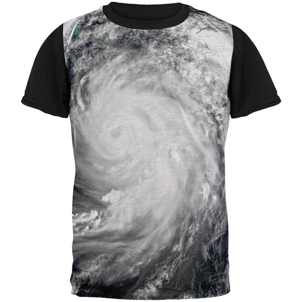 Halloween Gulf Coast Hurricane Costume All Over Mens Black Back T Shirt Men's T-Shirts Old Glory MD Multi