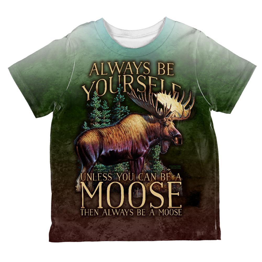 Always Be Yourself Unless Moose All Over Toddler T Shirt Toddler T-Shirts Old Glory 2T Multi