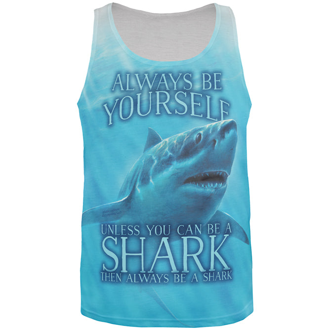 Always Be Yourself Unless Great White Shark All Over Mens Tank Top Men's Tank Tops Old Glory 2XL Multi