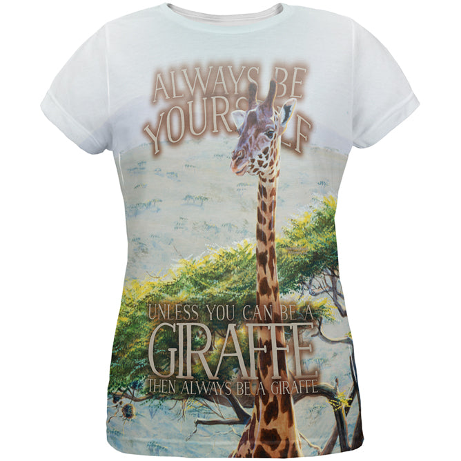 Always Be Yourself Unless Giraffe All Over Womens T Shirt Women's T-Shirts Old Glory LG Multi