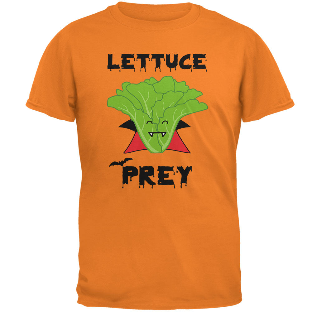 Halloween Vegetable Lettuce Let Us Prey Dracula Funny Mens T Shirt Men's T-Shirts Old Glory 2XL Mandarin Orange